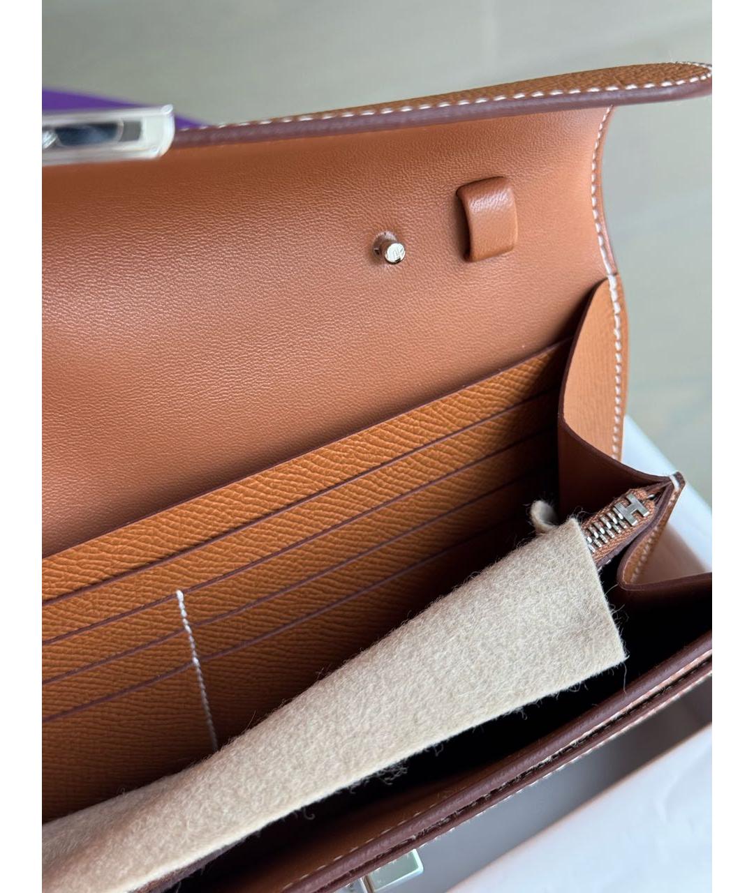 HERMES Коричневая кожаная сумка через плечо, фото 4