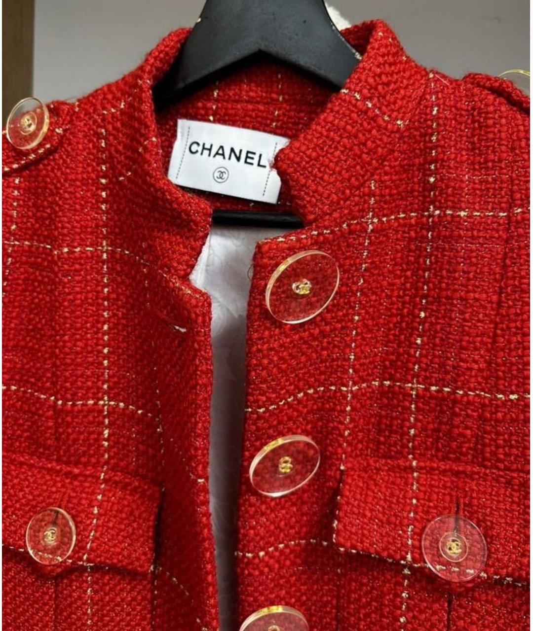 CHANEL Красное твидовое пальто, фото 3