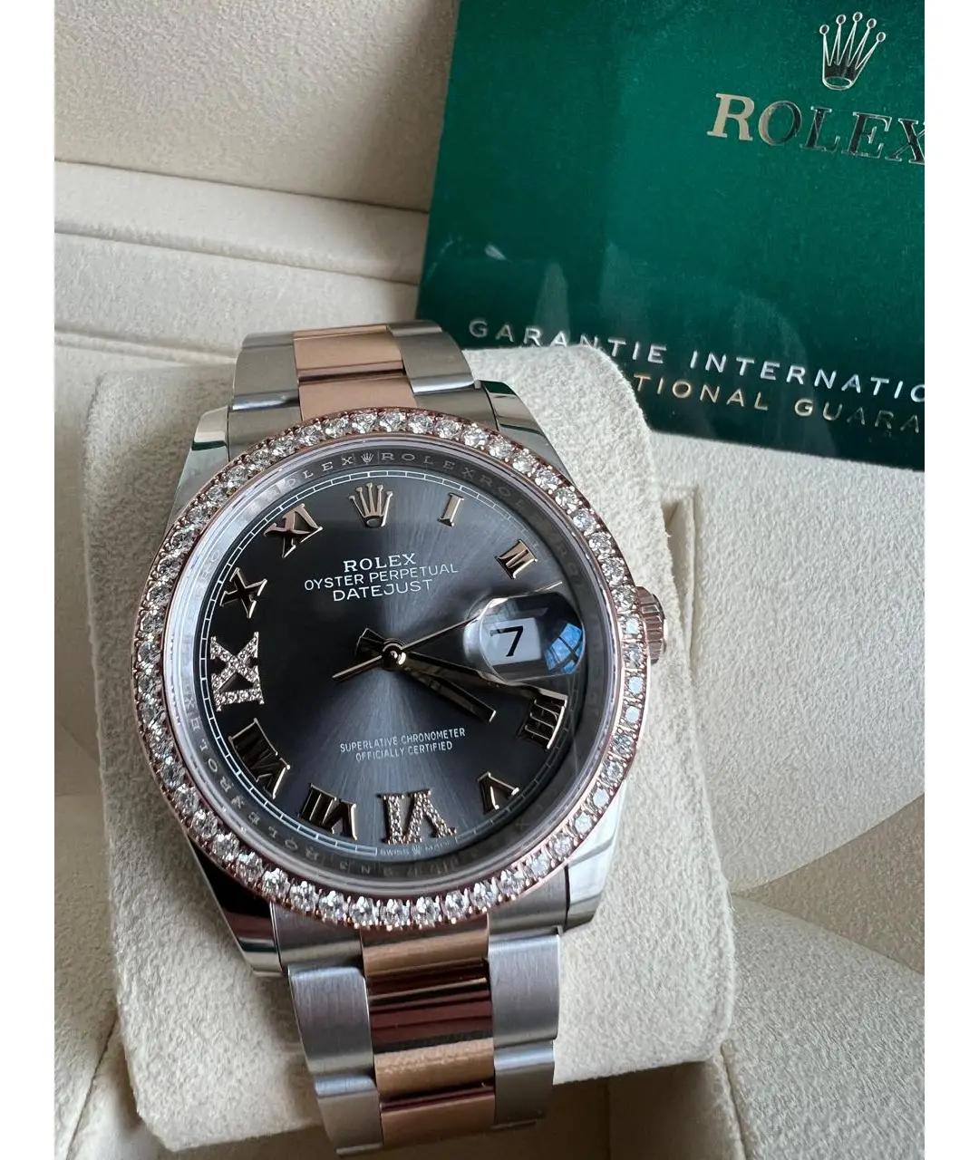 ROLEX Серые часы из розового золота, фото 2