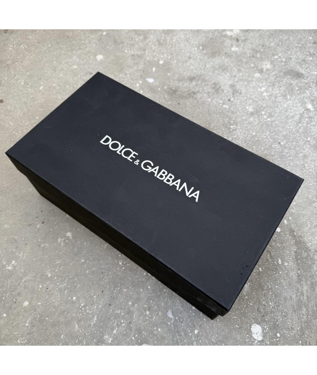 DOLCE&GABBANA Желтые кожаные кеды, фото 9