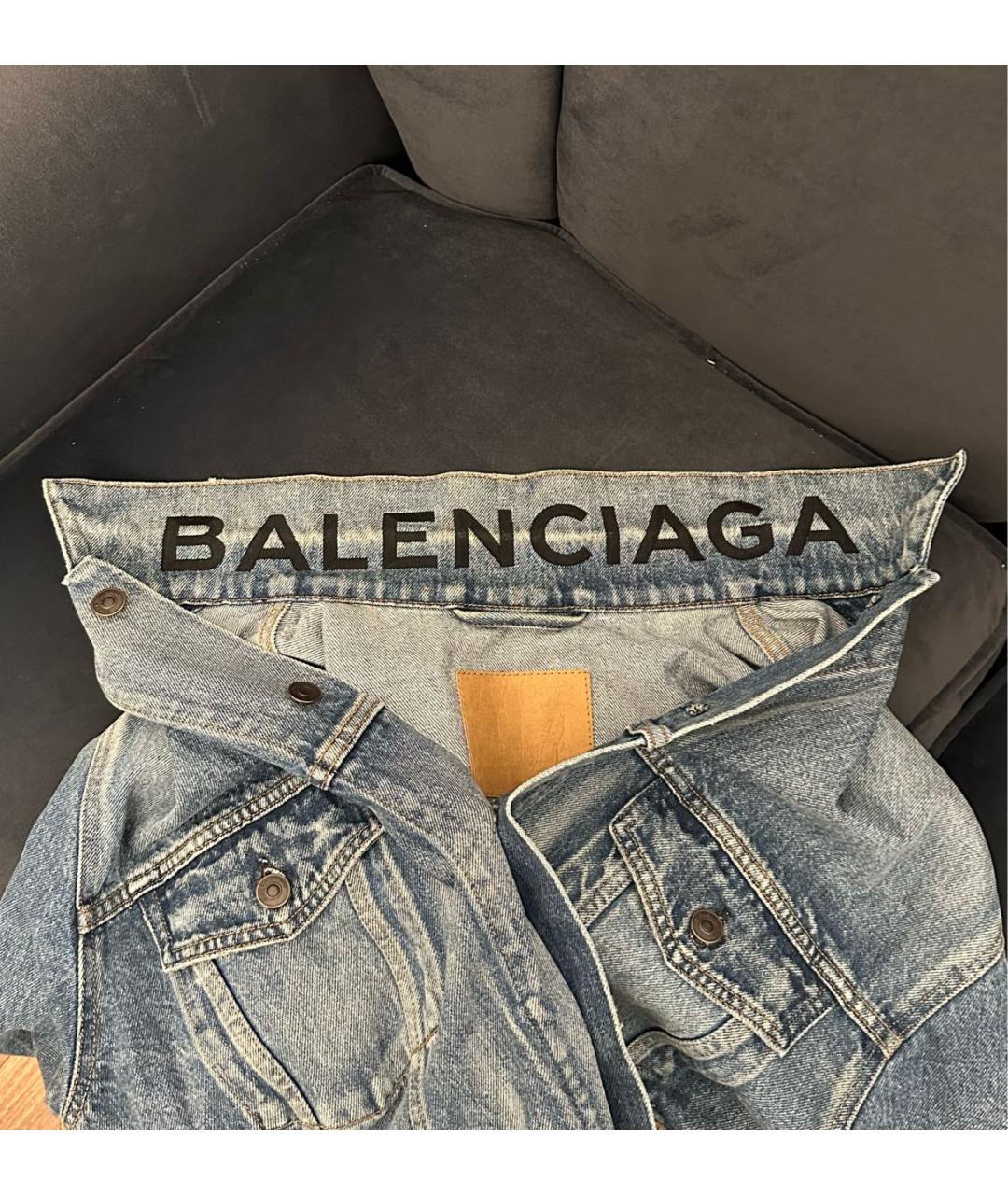 BALENCIAGA Синяя хлопковая куртка, фото 3