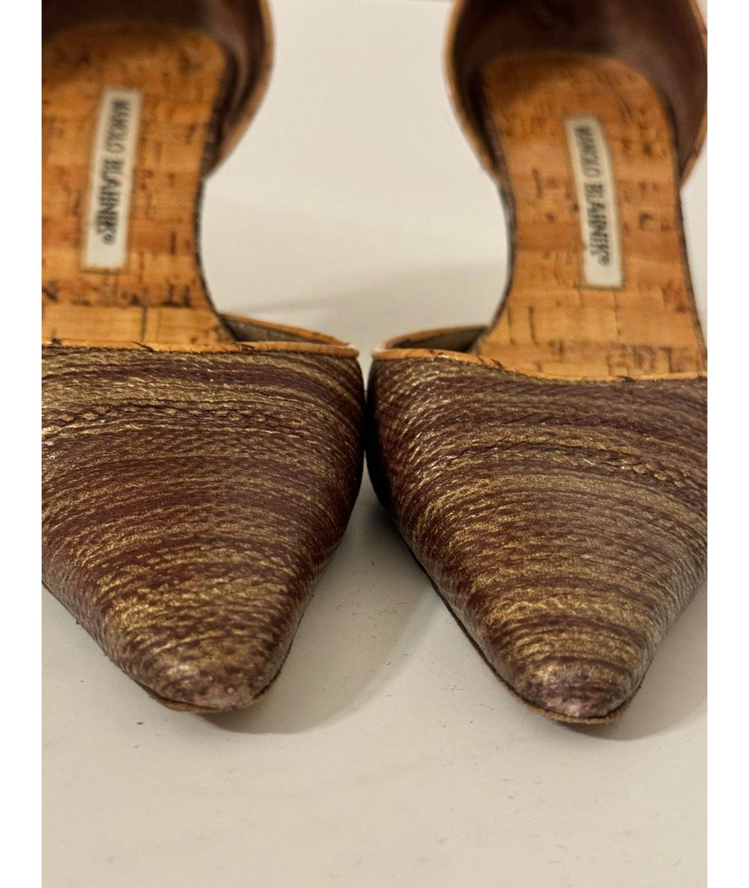 MANOLO BLAHNIK Коричневые кожаные туфли, фото 6