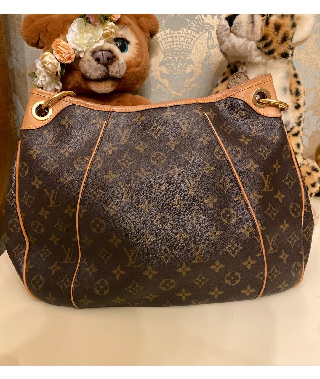 LOUIS VUITTON VINTAGE Коричневая кожаная сумка тоут, фото 3
