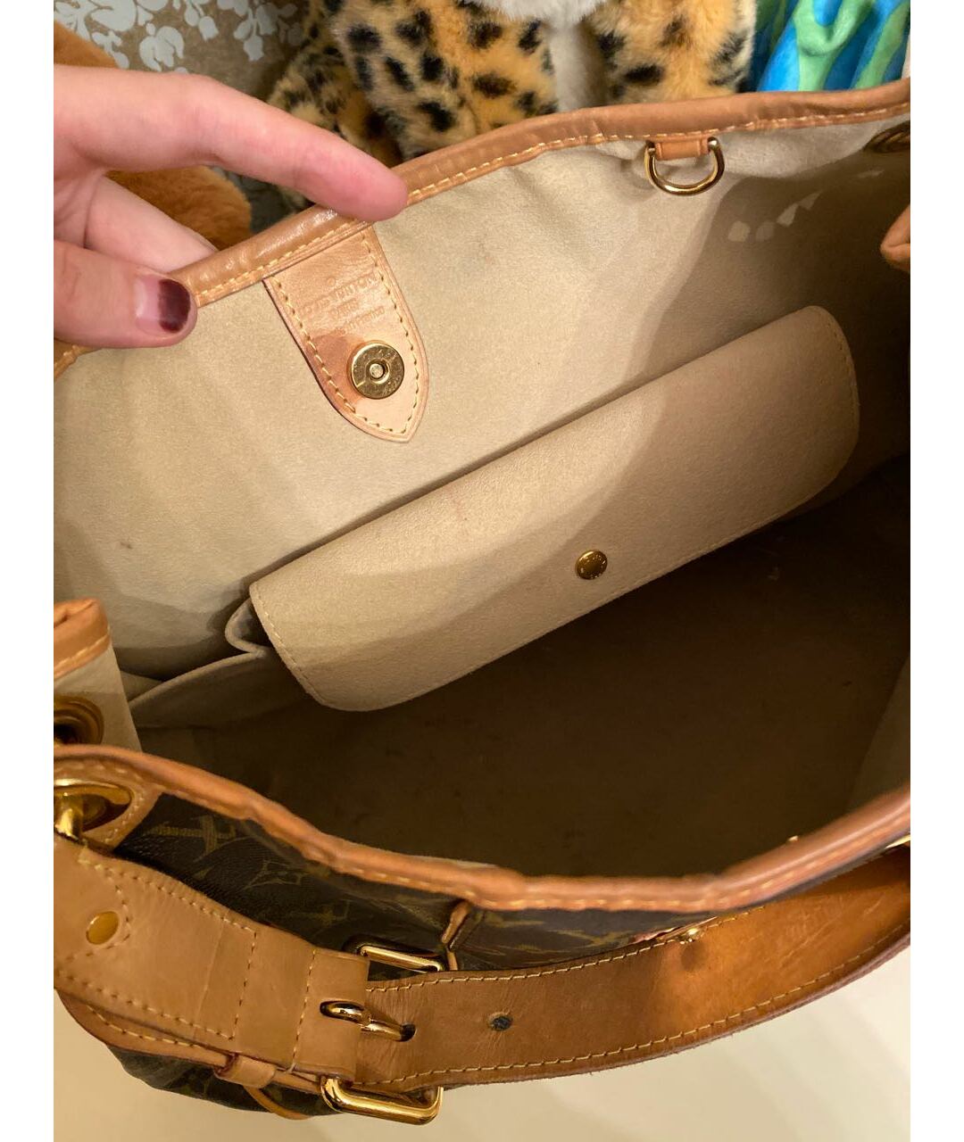 LOUIS VUITTON VINTAGE Коричневая кожаная сумка тоут, фото 4