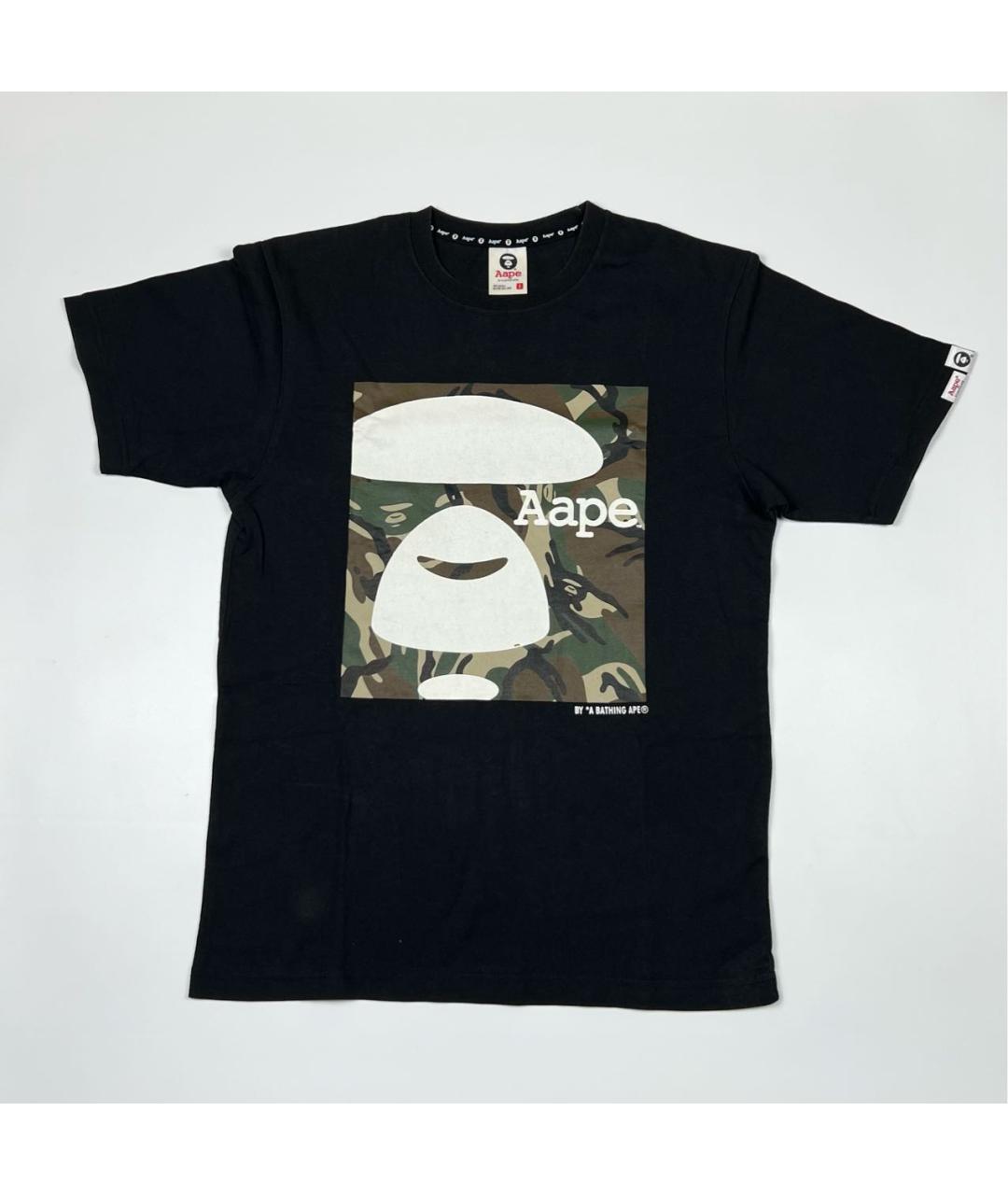 A BATHING APE Черная хлопковая футболка, фото 5