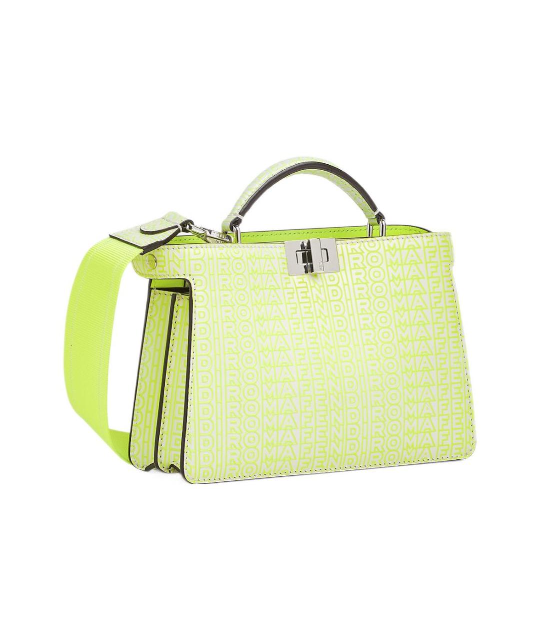 FENDI Салатовая кожаная сумка тоут, фото 2