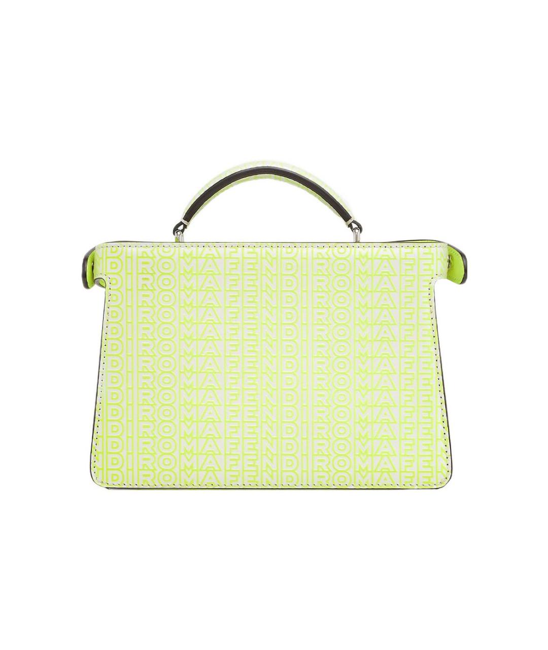 FENDI Салатовая кожаная сумка тоут, фото 3