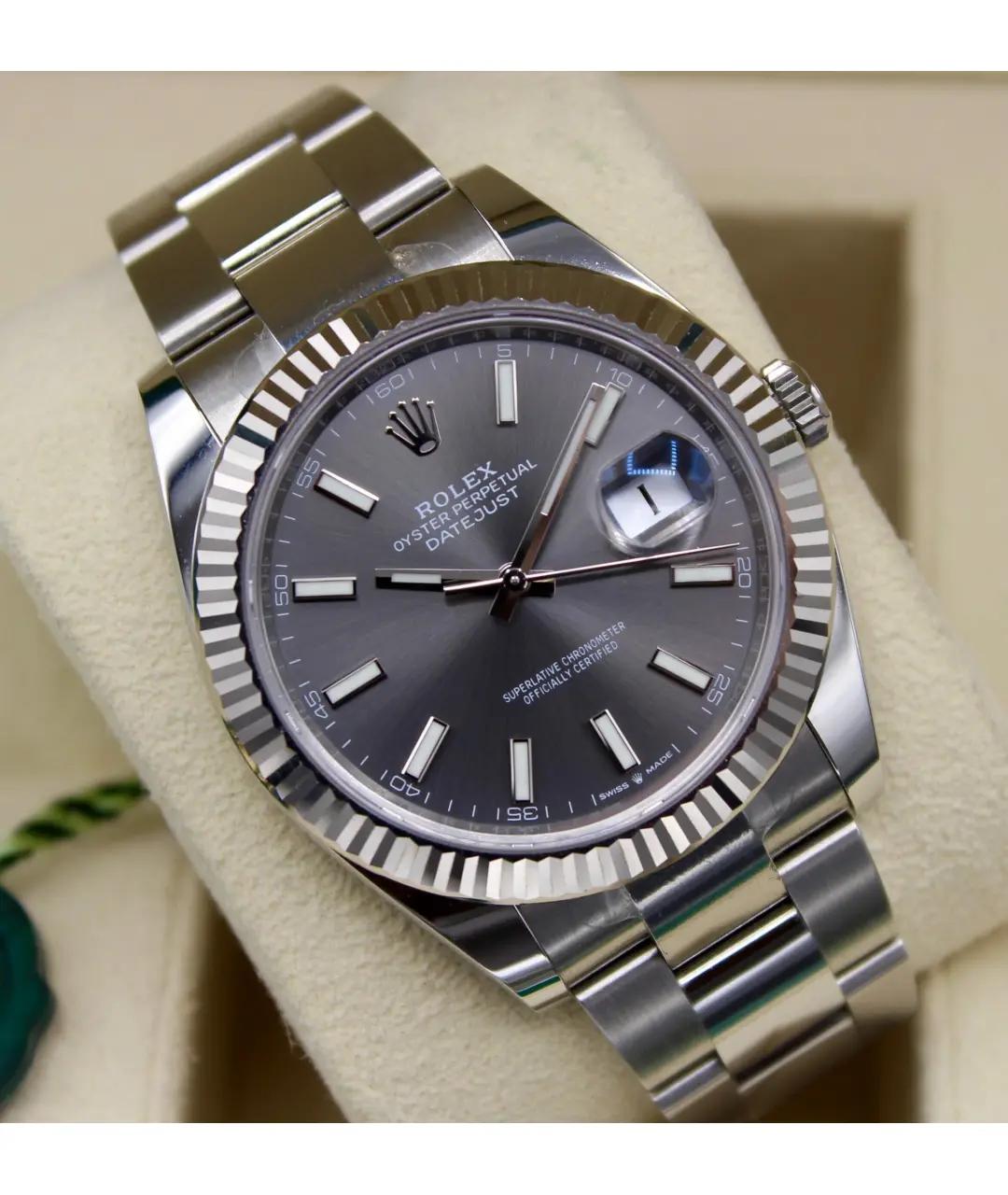 ROLEX Серые часы из белого золота, фото 3