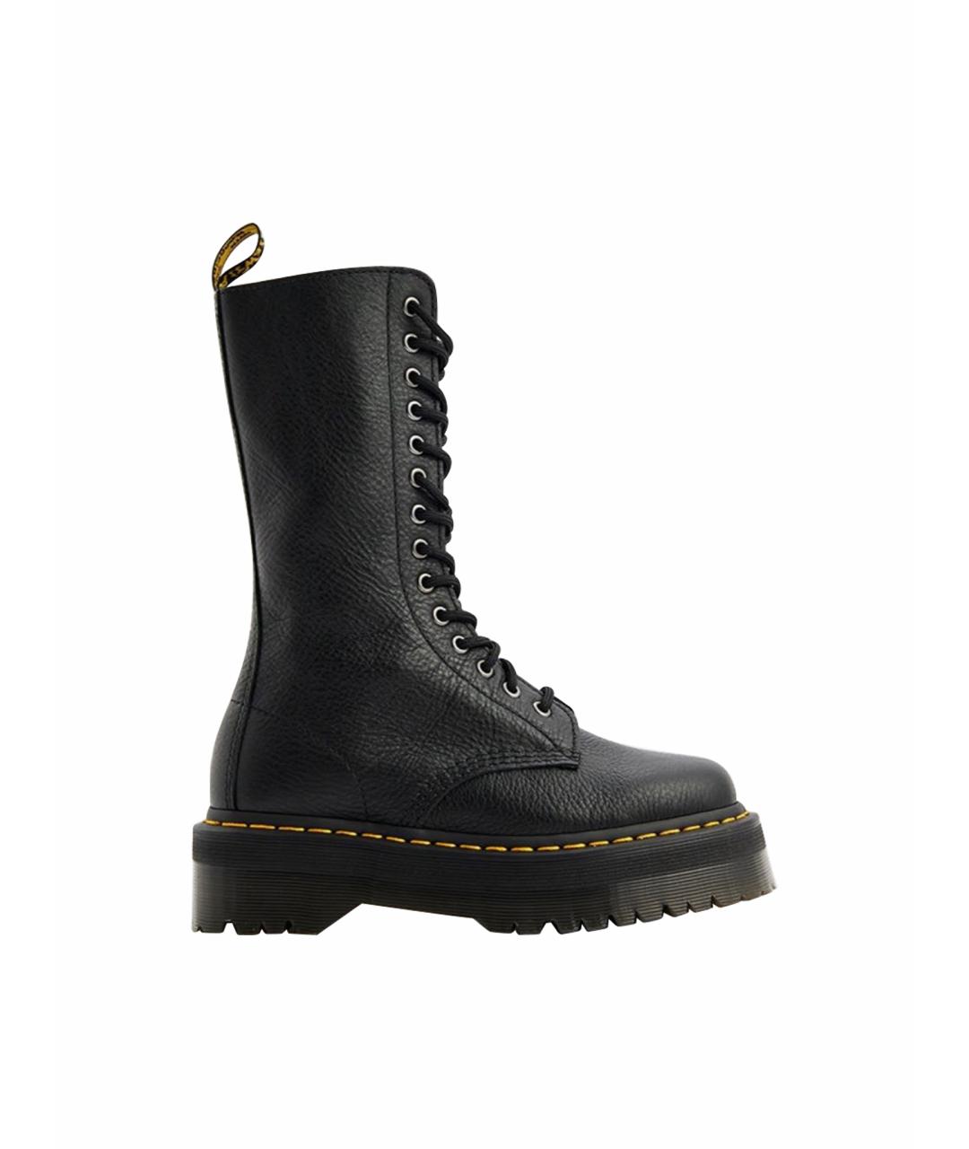 DR. MARTENS Черные кожаные высокие ботинки, фото 1