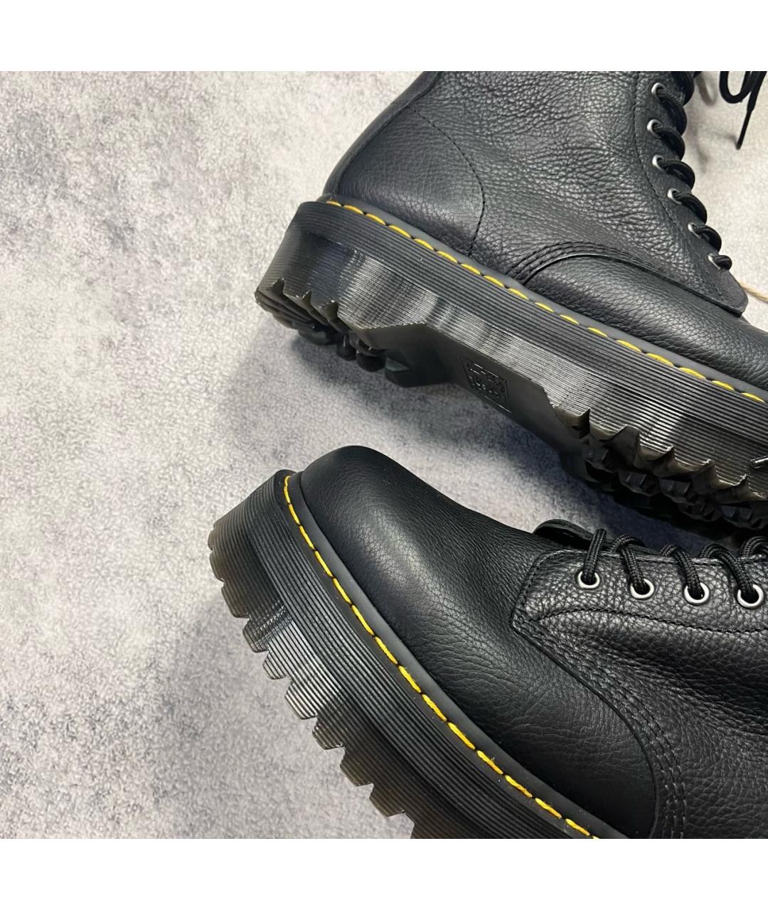 DR. MARTENS Черные кожаные высокие ботинки, фото 4