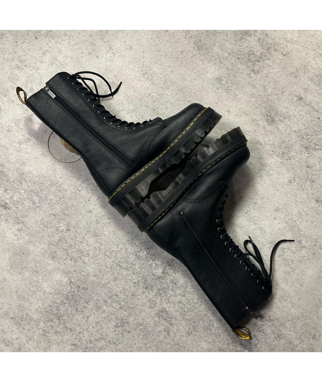 DR. MARTENS Черные кожаные высокие ботинки, фото 3