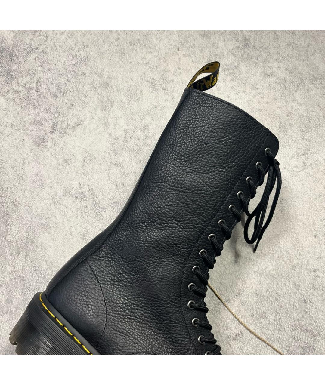 DR. MARTENS Черные кожаные высокие ботинки, фото 6