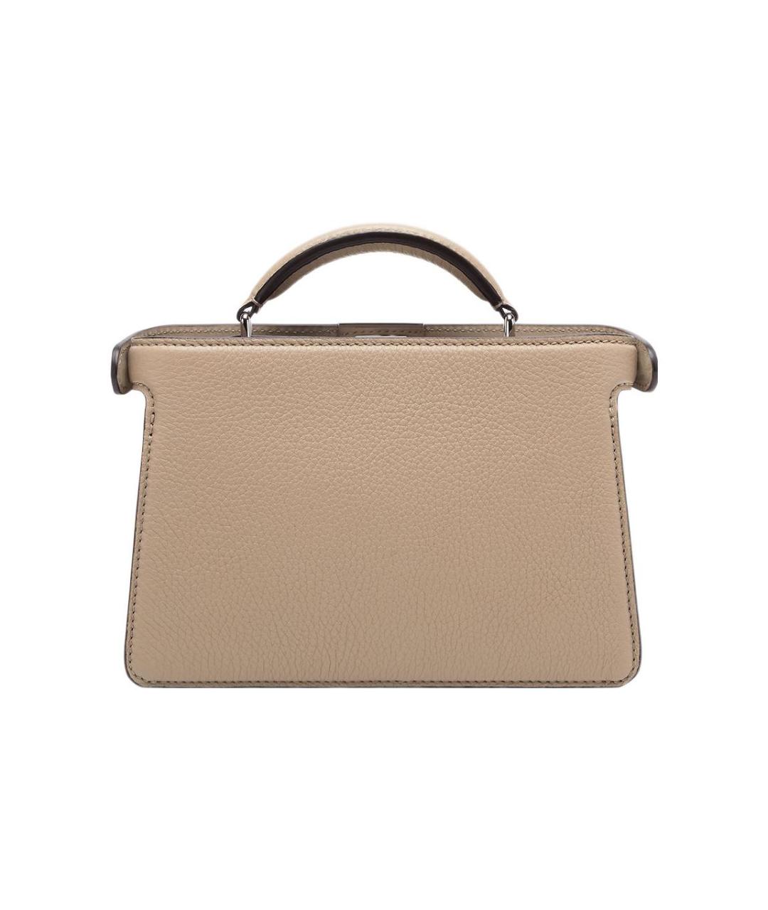 FENDI Бежевая кожаная сумка через плечо, фото 3