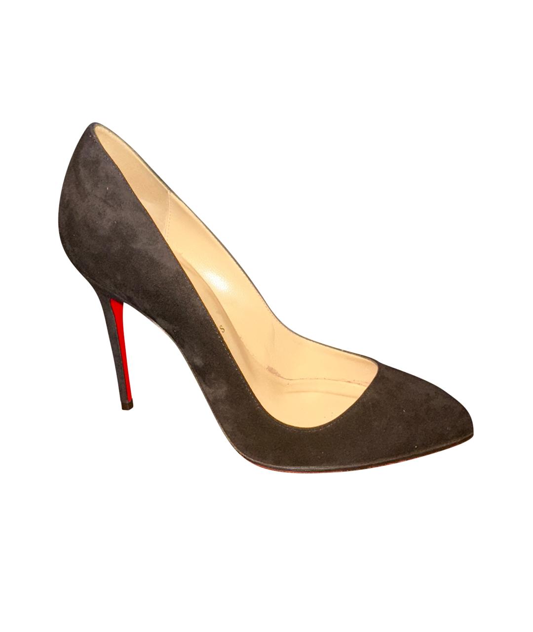 CHRISTIAN LOUBOUTIN Черные замшевые туфли, фото 1