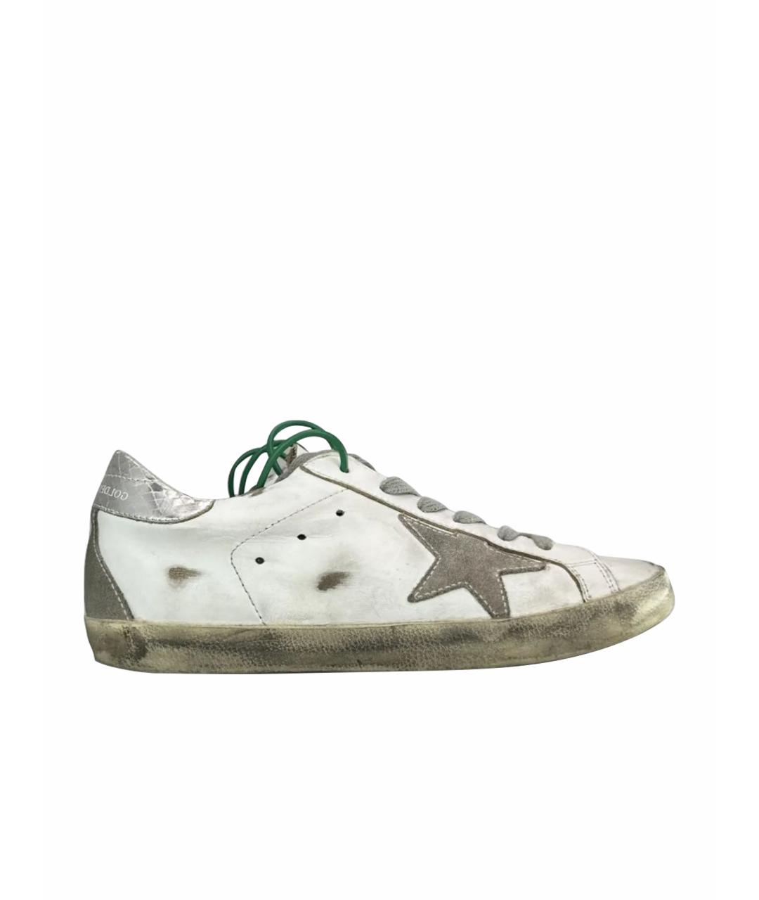 GOLDEN GOOSE DELUXE BRAND Белые кожаные кеды, фото 1