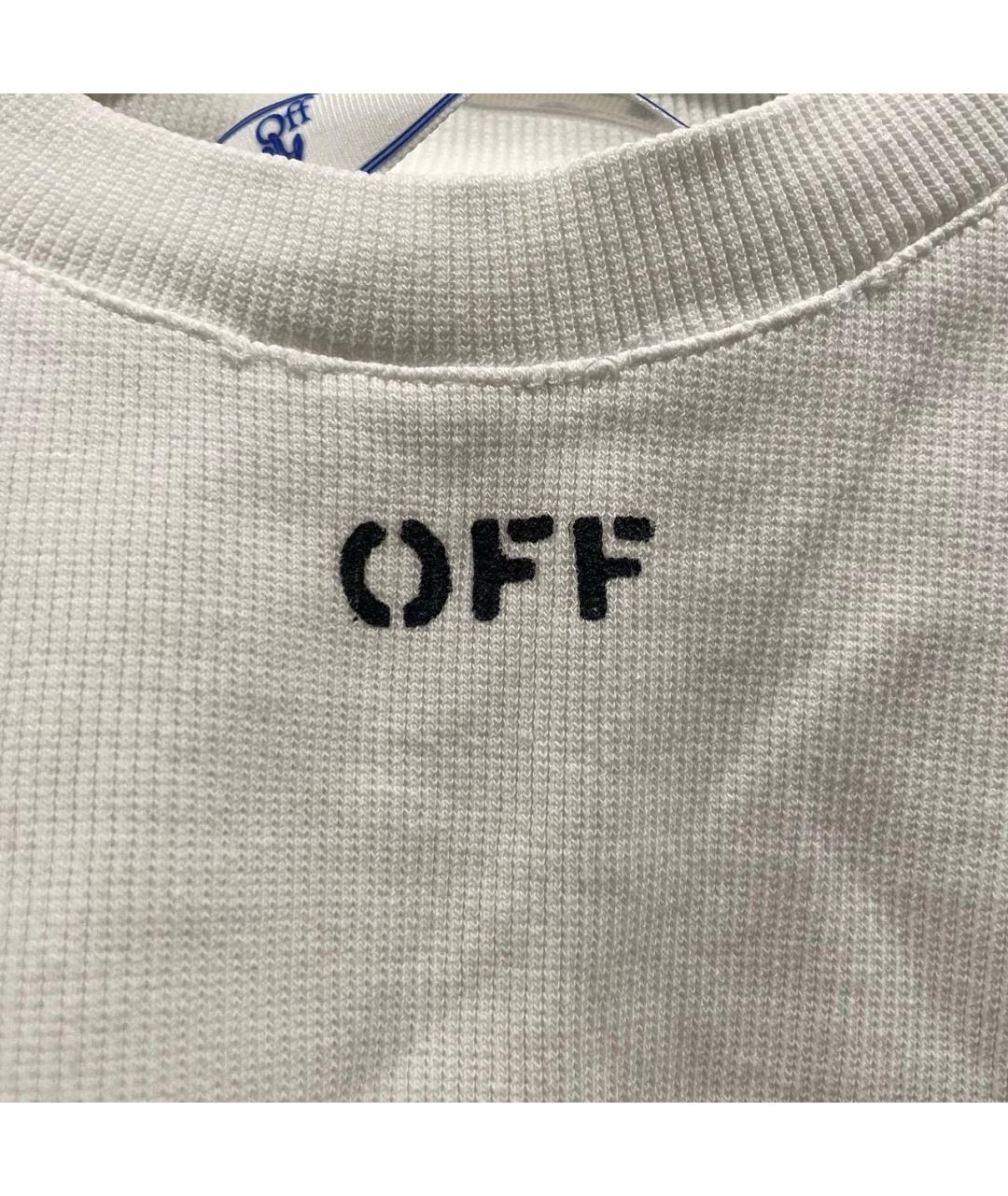 OFF-WHITE Белая хлопковая футболка, фото 3