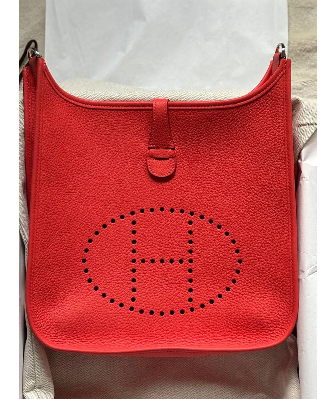 HERMES Коралловая кожаная сумка через плечо, фото 2