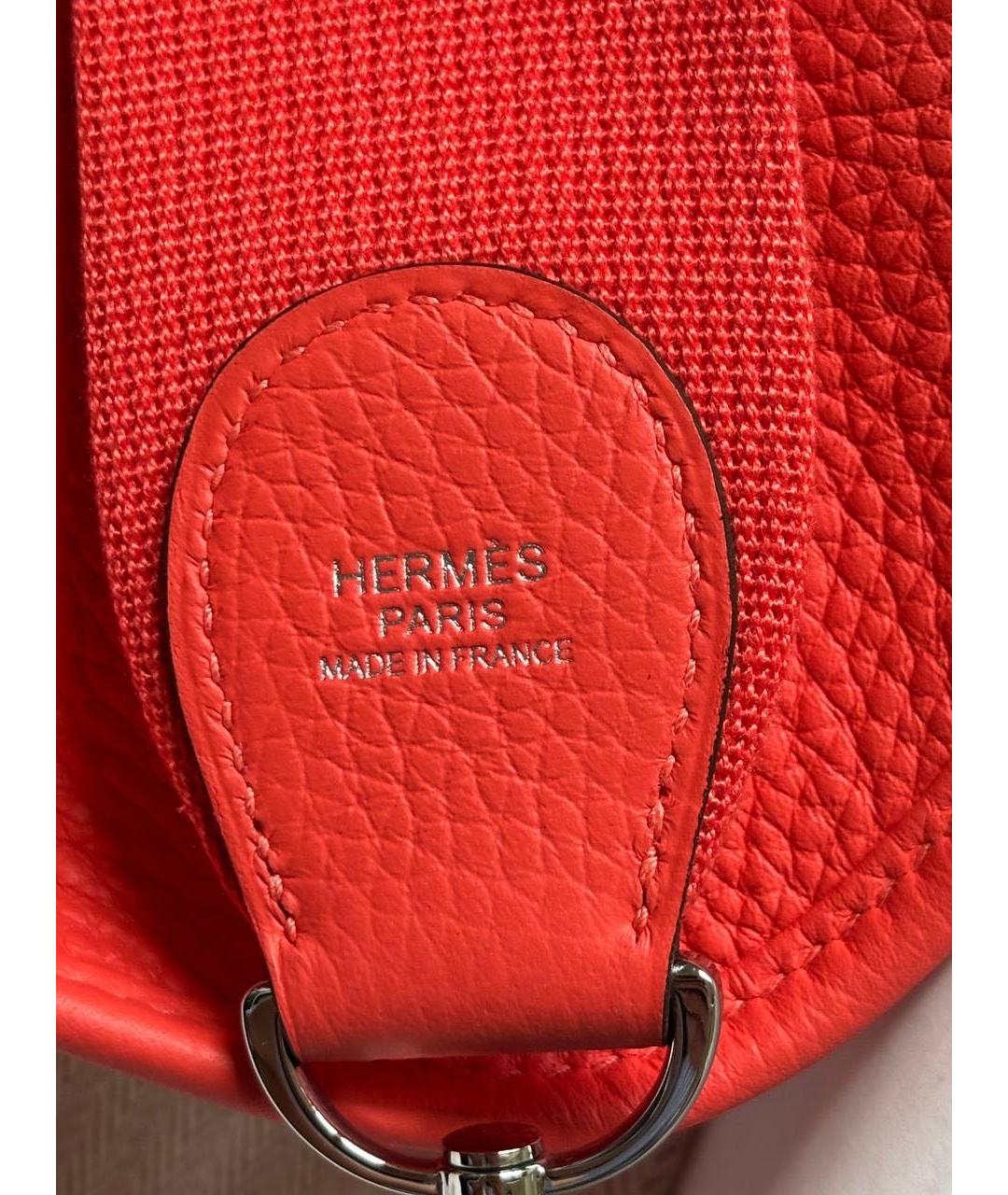 HERMES Коралловая кожаная сумка через плечо, фото 4