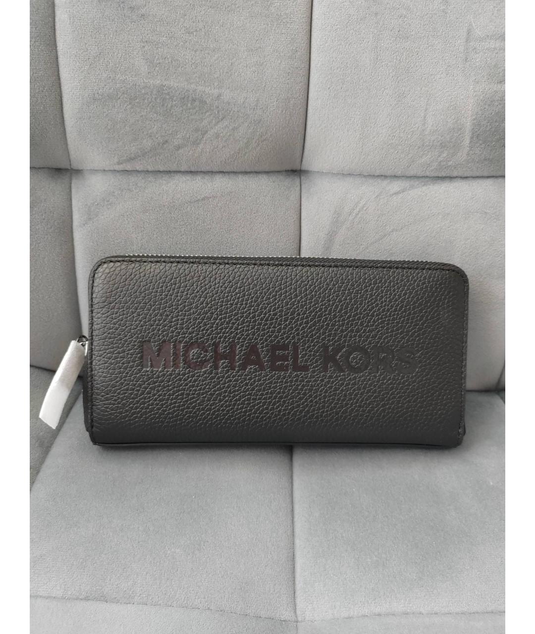 MICHAEL KORS Черный кожаный кошелек, фото 5