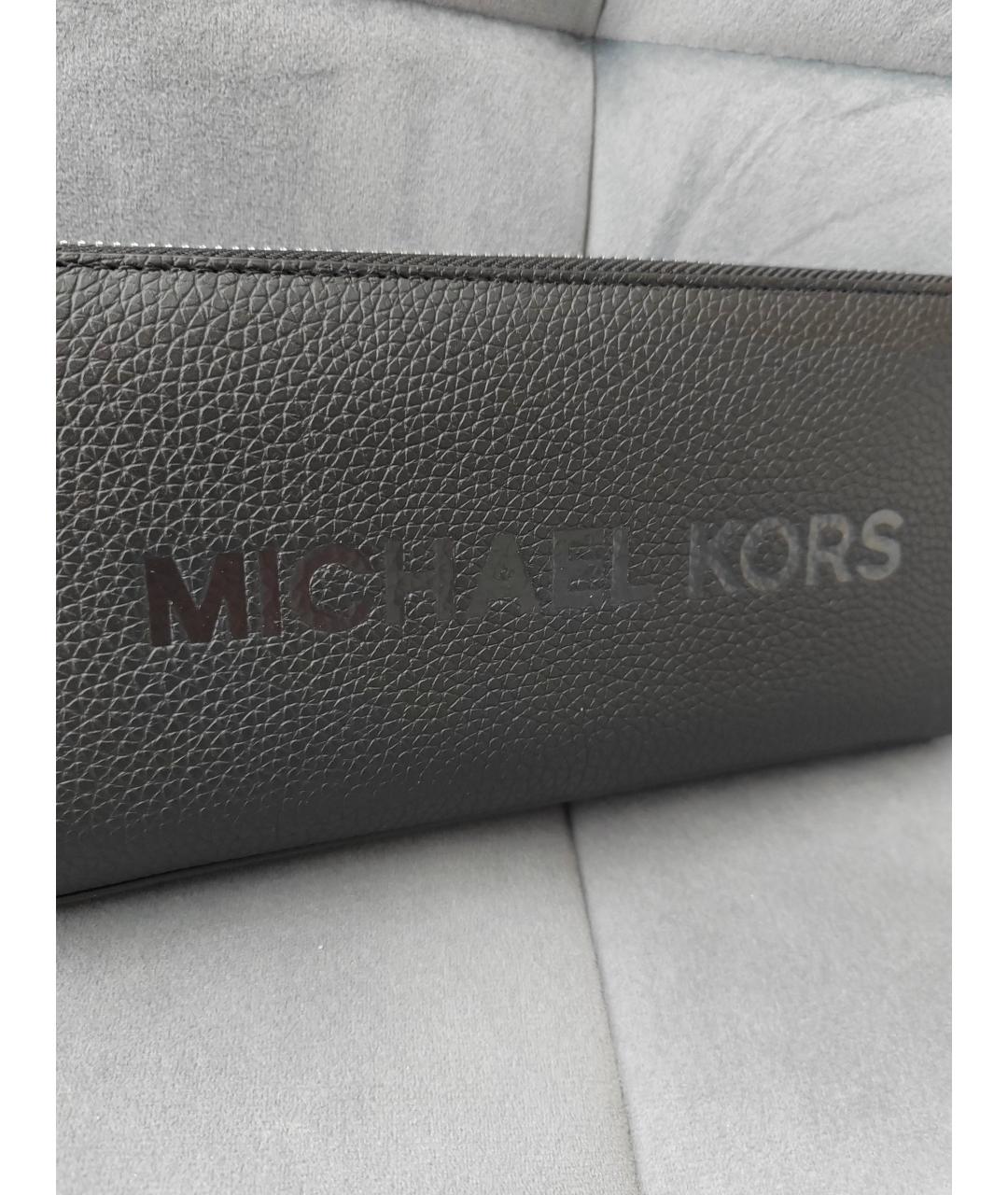 MICHAEL KORS Черный кожаный кошелек, фото 6