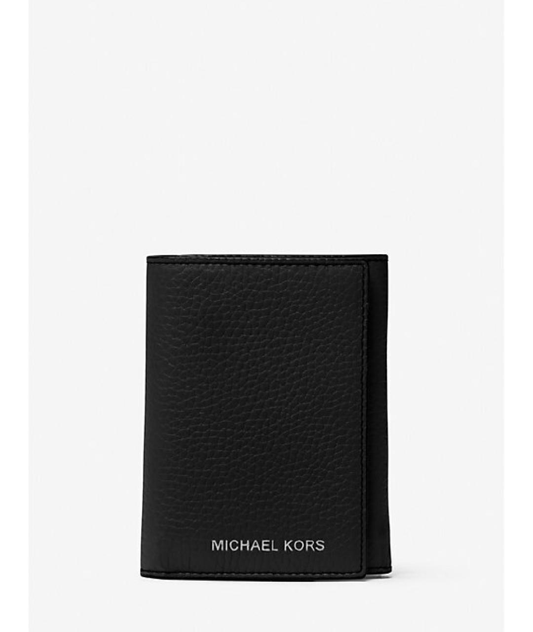 MICHAEL KORS Черный кожаный кошелек, фото 3