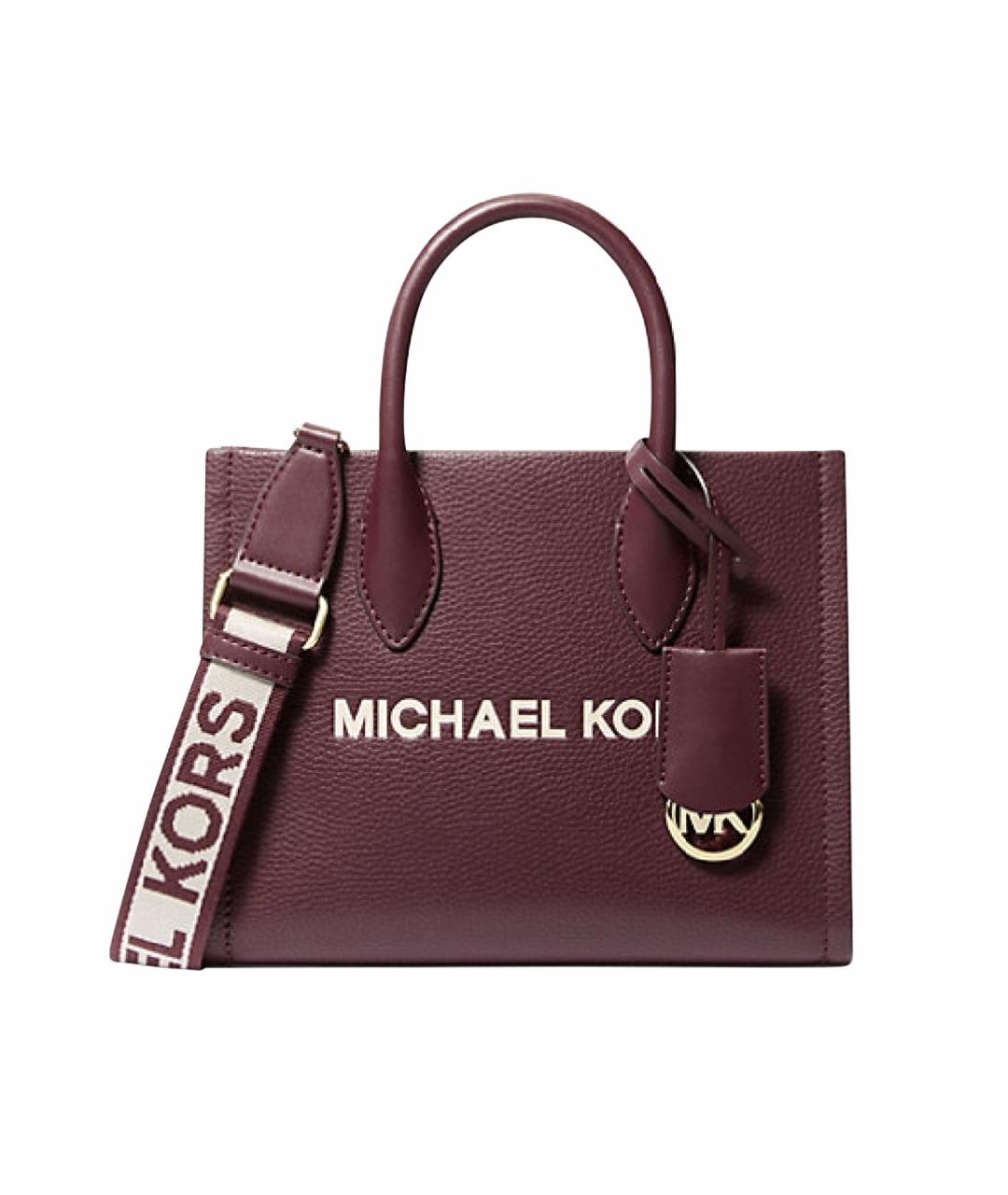 MICHAEL KORS Бордовая кожаная сумка тоут, фото 1