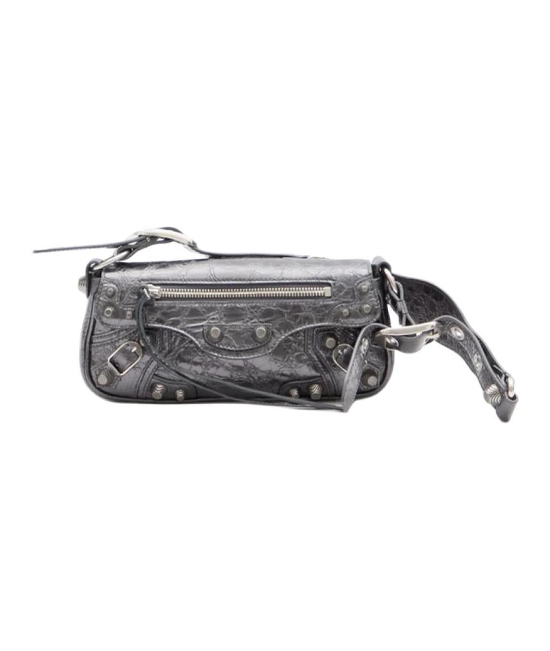 BALENCIAGA Серая кожаная сумка через плечо, фото 1
