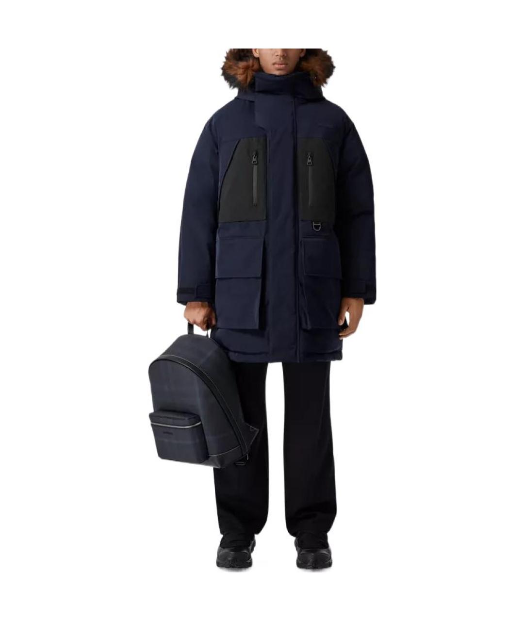 BURBERRY Темно-синий пуховик, фото 2