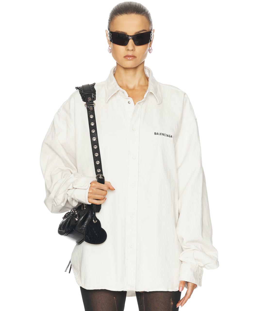 BALENCIAGA Белая хлопковая рубашка, фото 3