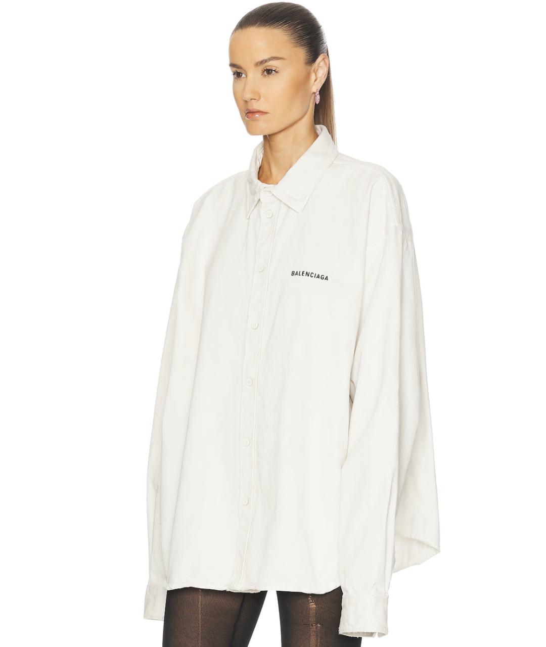 BALENCIAGA Белая хлопковая рубашка, фото 4