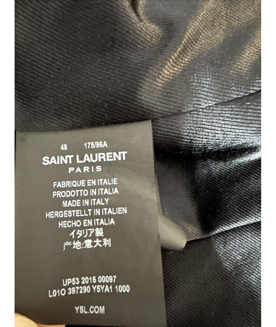 SAINT LAURENT Черная кожаная куртка, фото 7