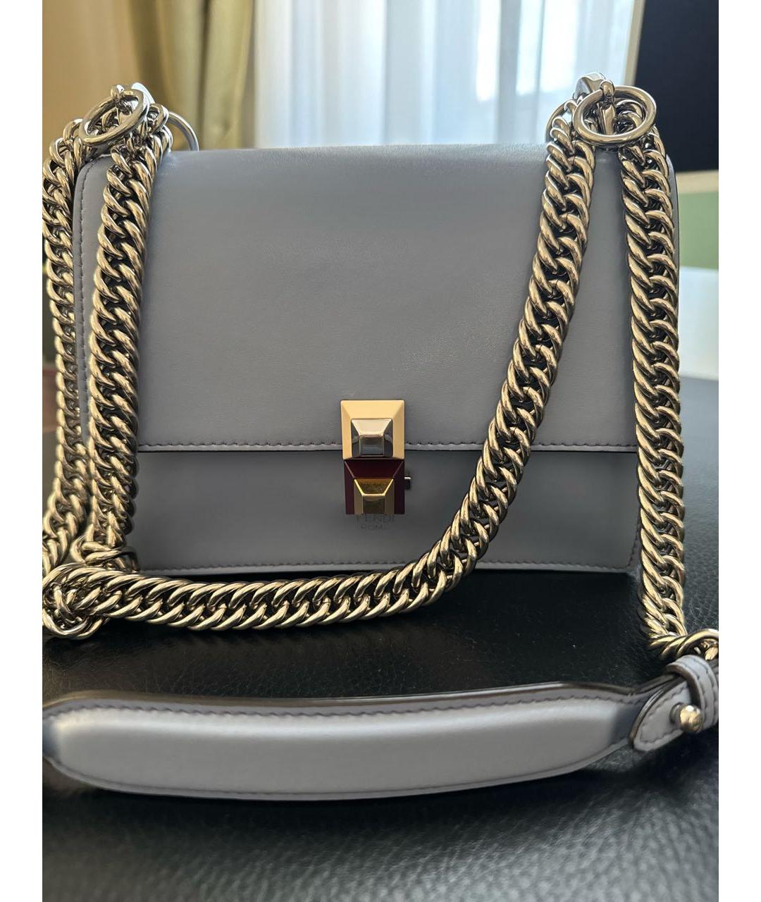 FENDI Голубая кожаная сумка через плечо, фото 5