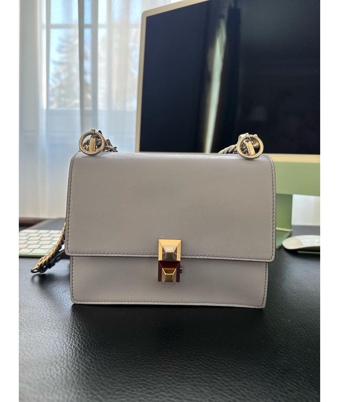 FENDI Голубая кожаная сумка через плечо, фото 7