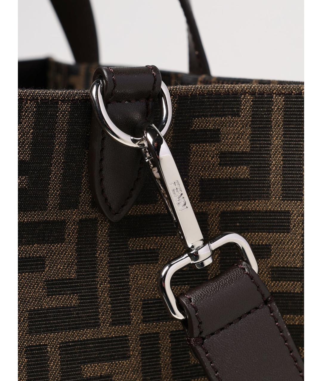 FENDI Коричневая деним сумка тоут, фото 3