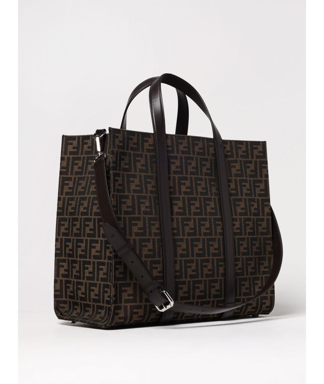 FENDI Коричневая деним сумка тоут, фото 2
