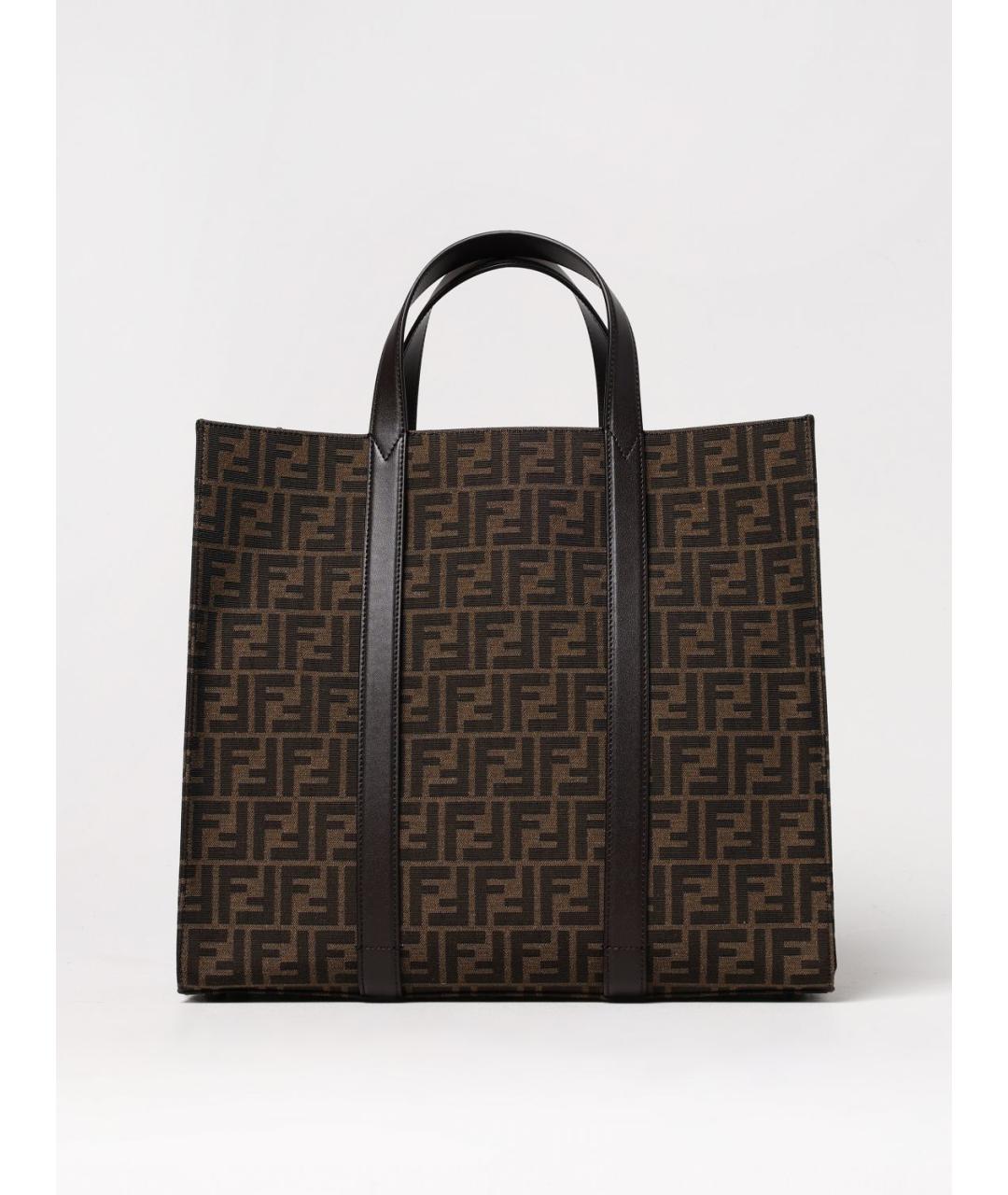 FENDI Коричневая деним сумка тоут, фото 6