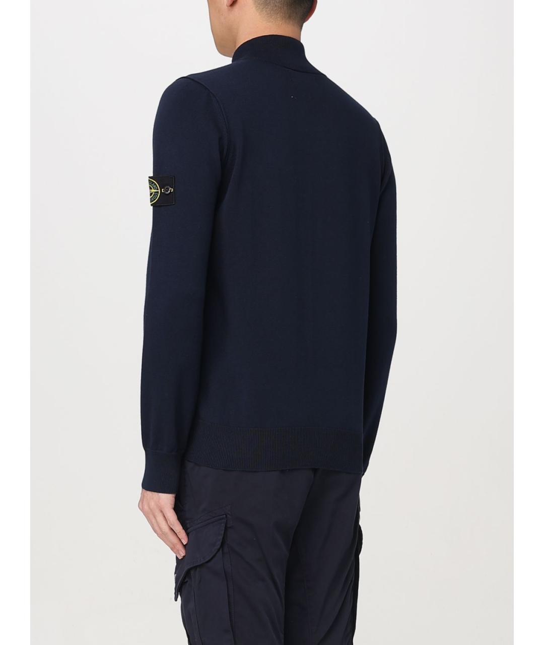 STONE ISLAND Синий хлопковый джемпер / свитер, фото 4