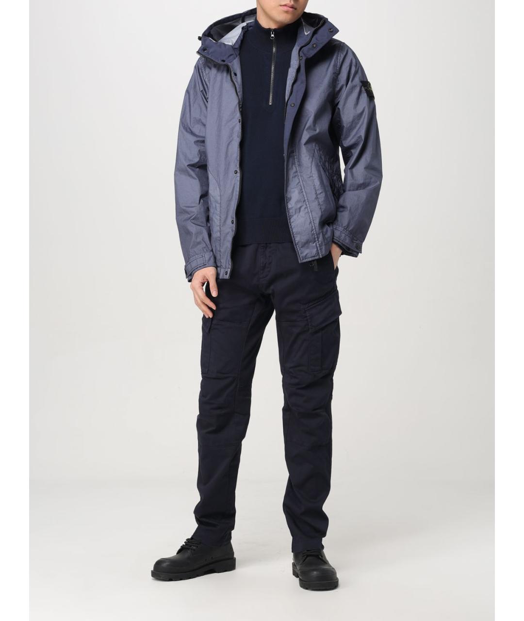 STONE ISLAND Синий хлопковый джемпер / свитер, фото 3