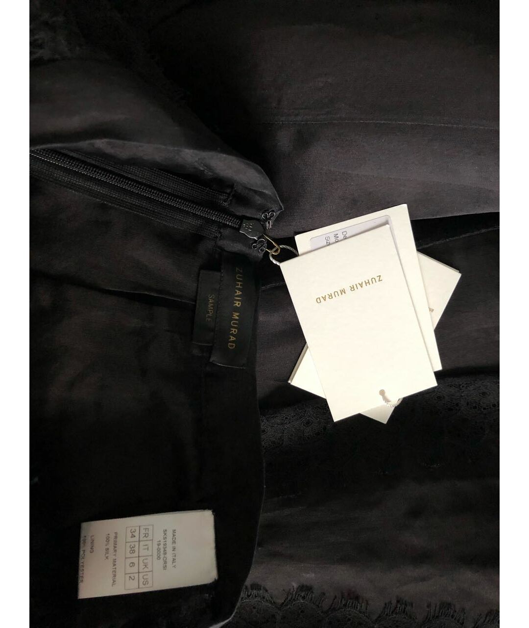 ZUHAIR MURAD Черная полиэстеровая юбка мини, фото 6