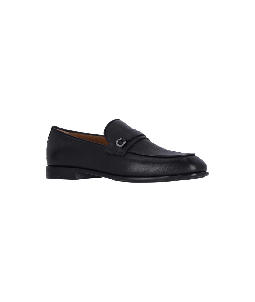 FERRAGAMO Черные кожаные лоферы, фото 2