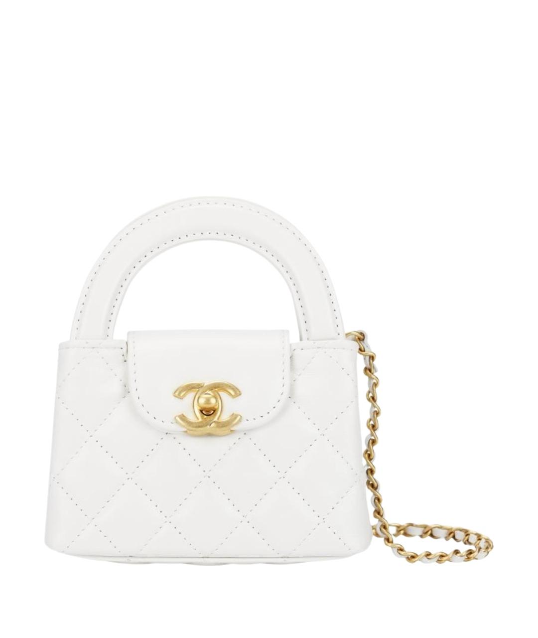 CHANEL Белая кожаная сумка через плечо, фото 1