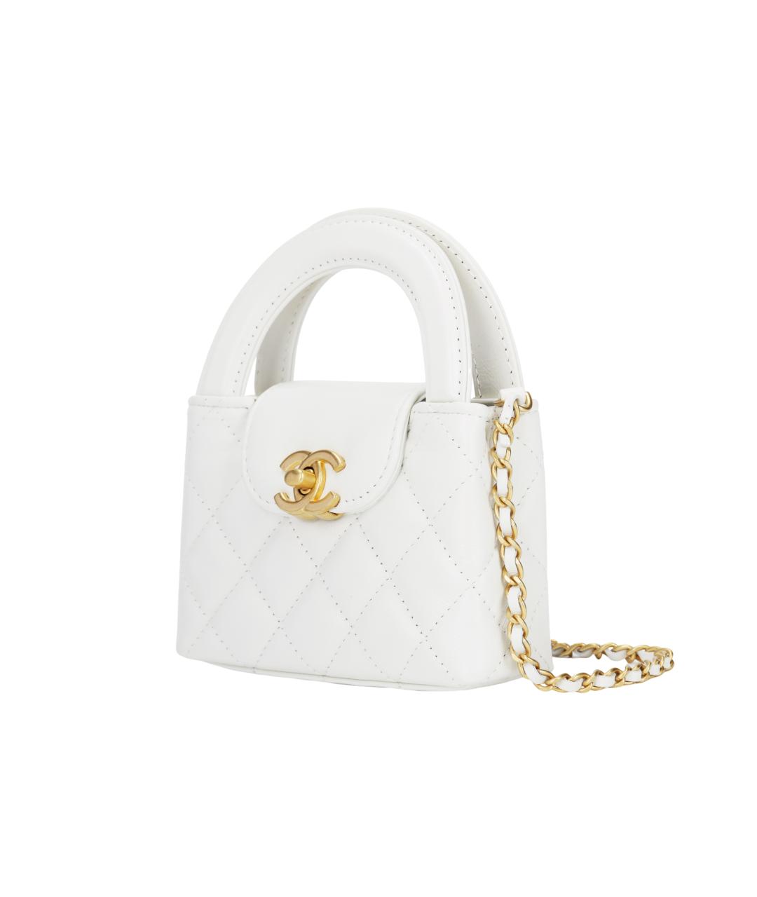 CHANEL Белая кожаная сумка через плечо, фото 2