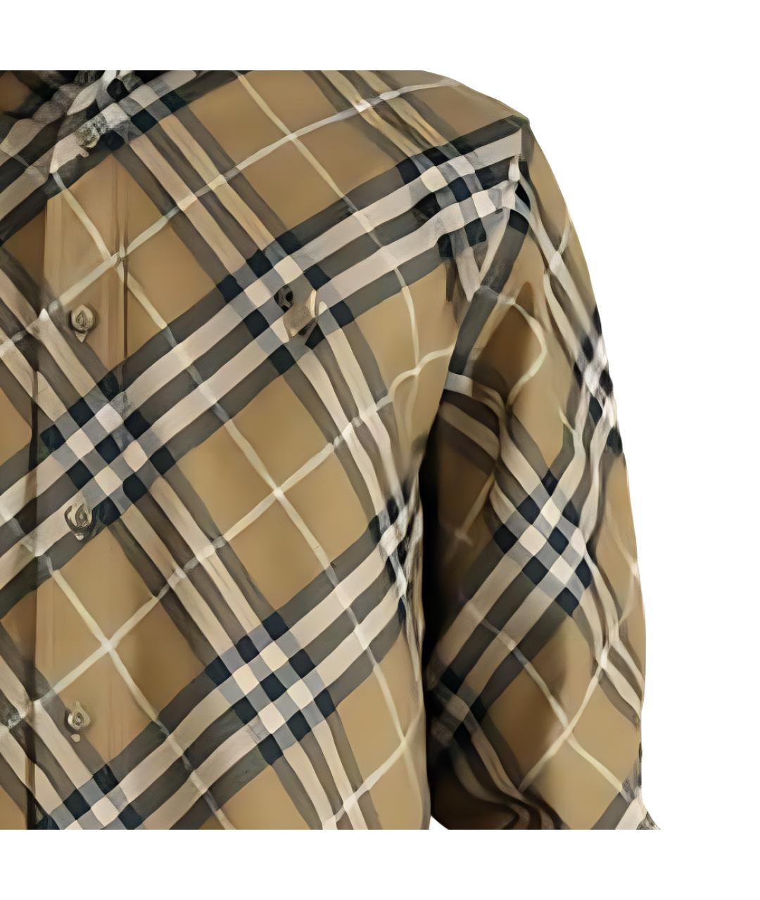 BURBERRY Хаки хлопковая кэжуал рубашка, фото 5