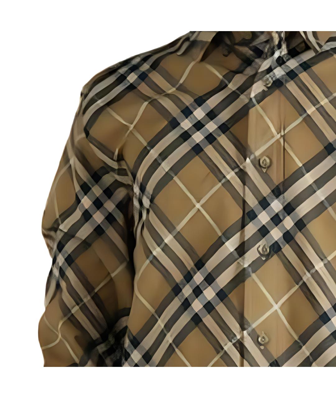BURBERRY Хаки хлопковая кэжуал рубашка, фото 4