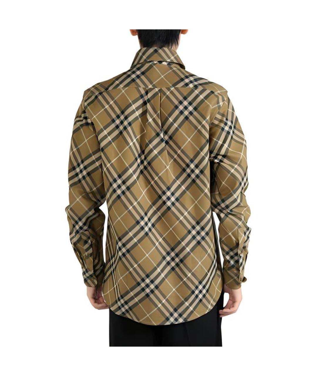 BURBERRY Хаки хлопковая кэжуал рубашка, фото 2