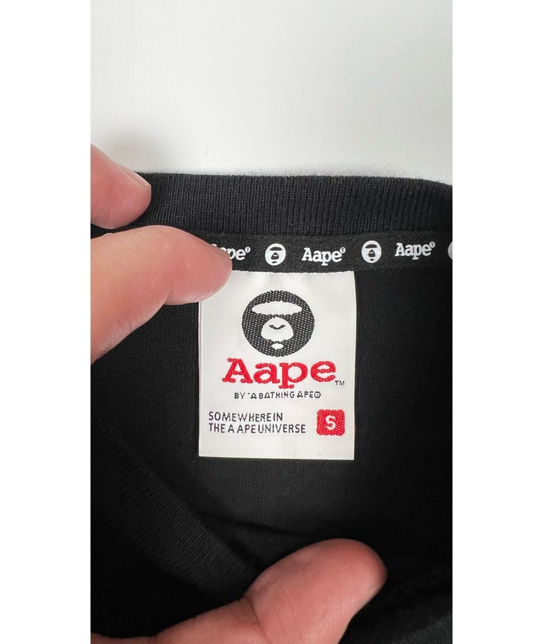 A BATHING APE Черная хлопковая футболка, фото 3