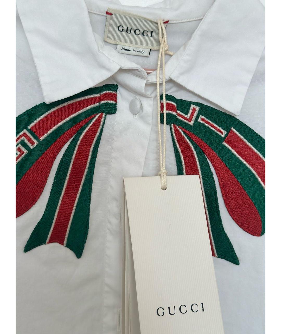 GUCCI KIDS Белая хлопковая рубашка/блузка, фото 2