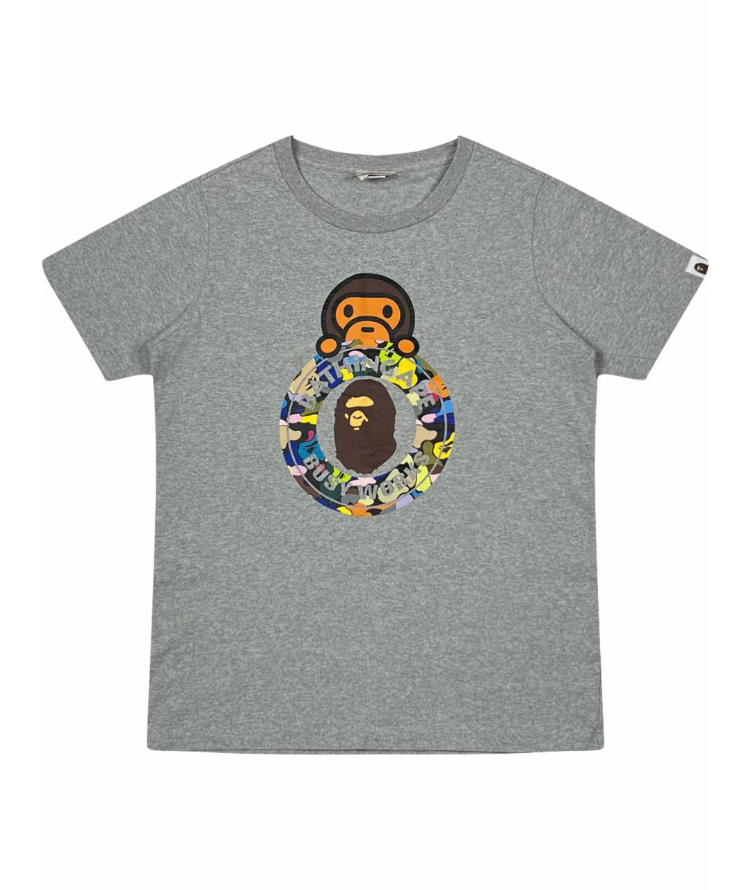 A BATHING APE Серая хлопковая футболка, фото 1