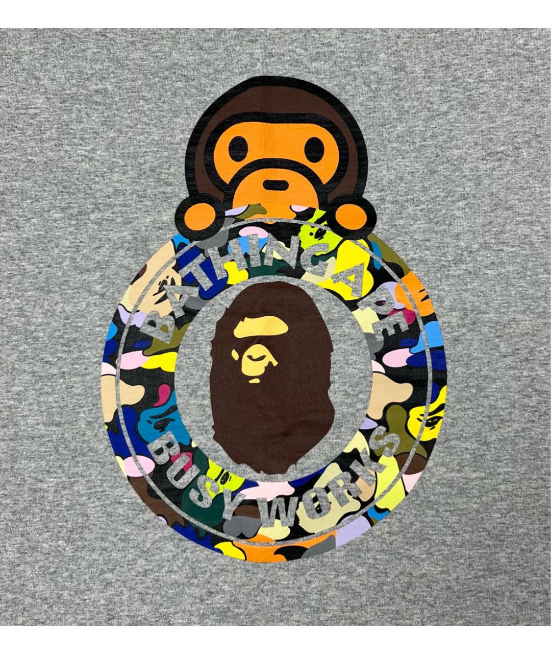 A BATHING APE Серая хлопковая футболка, фото 2