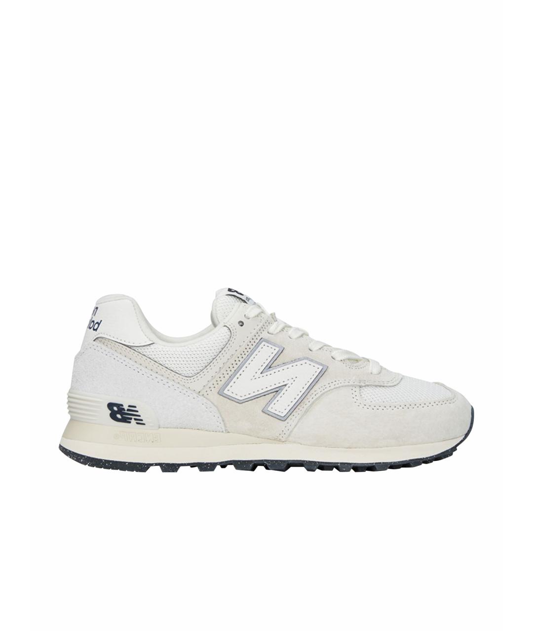 NEW BALANCE Белые замшевые низкие кроссовки / кеды, фото 1